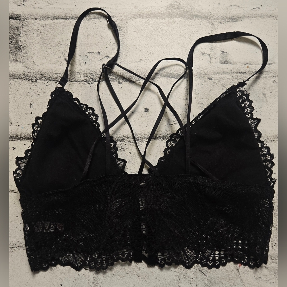 Lace Bralette Bundle M Rose & Vine Black Red Set - Picture 11 of 13
